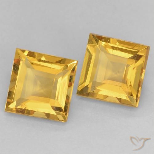 Pedras preciosas de Citrino Laranja Dourada natural de 2.13 ct, Quadrado, VVS-VS