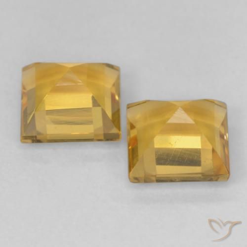 Pedras preciosas de Citrino Laranja Dourada natural de 2.13 ct, Quadrado, VVS-VS