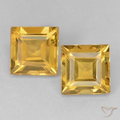 2.22ctw Natural Dourado médio Citrino, Quadrado, VVS-VS