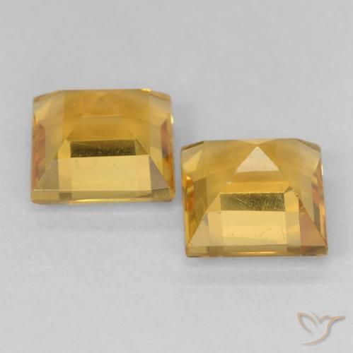 Pedras preciosas de Citrino Dourado médio natural de 2.22 ct, Quadrado, VVS-VS