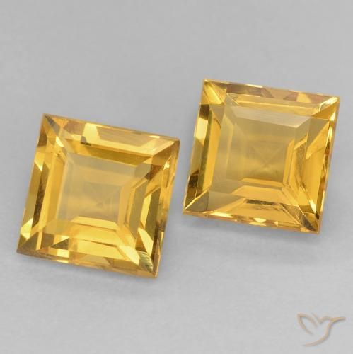 Pedras preciosas de Citrino Dourado médio natural de 2.28 ct, Quadrado, VVS-VS