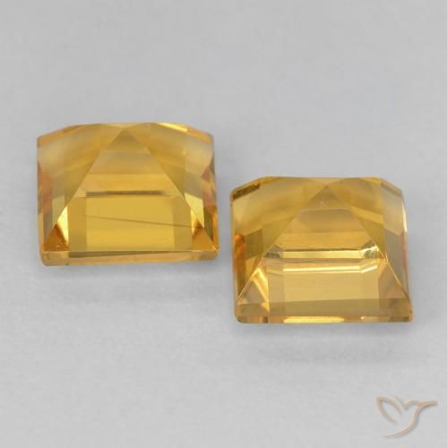 Pedras preciosas de Citrino Dourado médio natural de 2.28 ct, Quadrado, VVS-VS