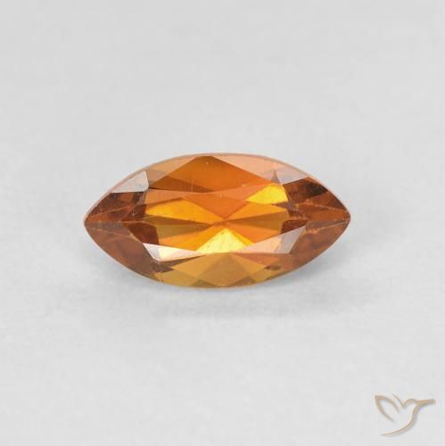 0.66ct Natural Laranja Profundo Citrino, Marquesa, VVS-VS