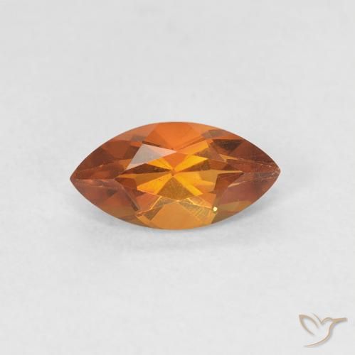 0.56ct Natural Laranja Profundo Citrino, Marquesa, VVS-VS