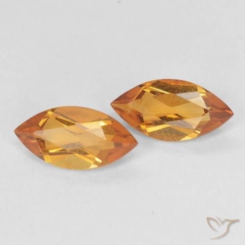 0.98ctw Natural Laranja Médio Citrino, Marquesa, VVS