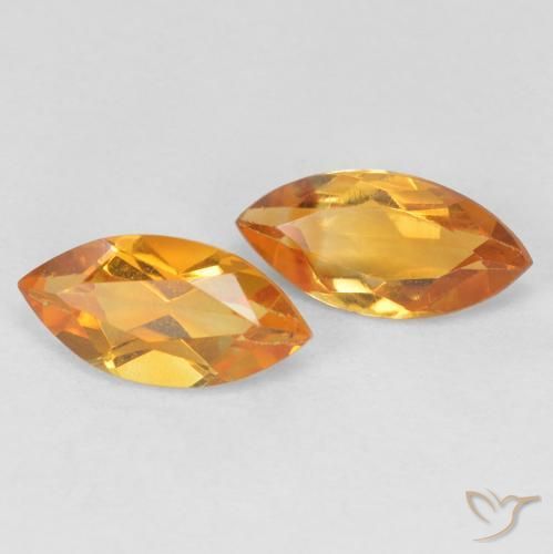 0.97ctw Natural Laranja-Ouro Citrino, Marquesa, VVS-VS