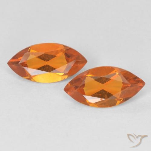 0.87ctw Natural Laranja amarelado Citrino, Marquesa, VVS-VS