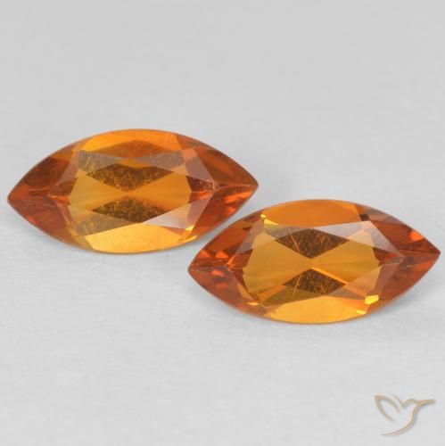 0.86ctw Natural Laranja amarelado Citrino, Marquesa, VS