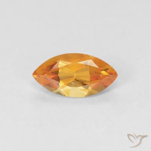 0.51ct Natural damasco laranja Citrino, Marquesa, VVS
