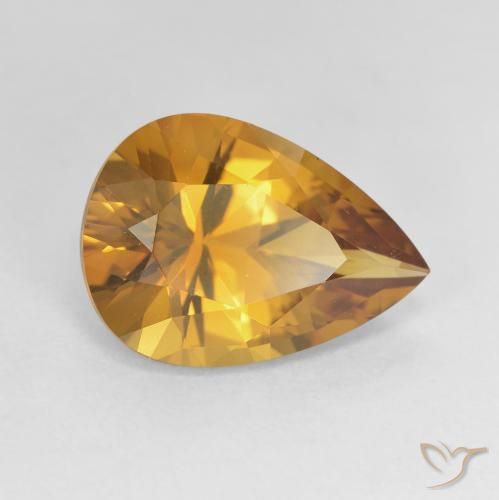 Citrino Marrom dourado Natural 4.25ct, Formato de pêra, VVS