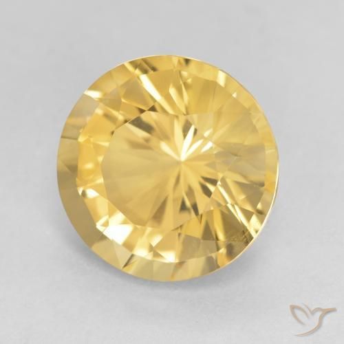 Citrino ouro médio Natural 4.68ct, Redondo, VVS