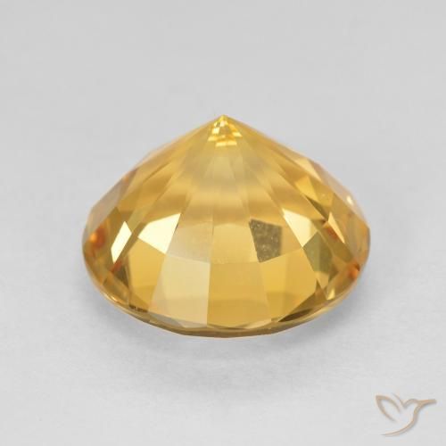 Citrino ouro médio Natural 4.68ct, Redondo, VVS