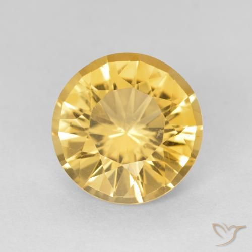 3.71ct Natural ouro médio Citrino, Redondo, VVS