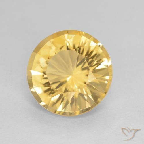 Citrino ouro médio Natural 3.71ct, Redondo, VVS