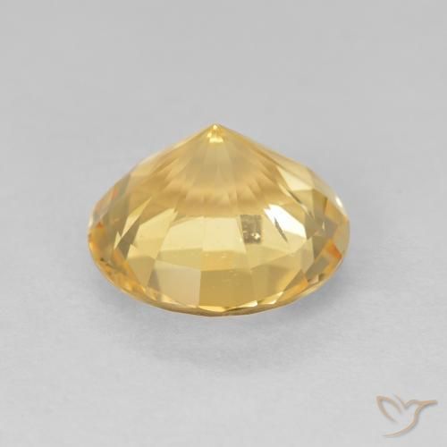 Citrino ouro médio Natural 3.71ct, Redondo, VVS