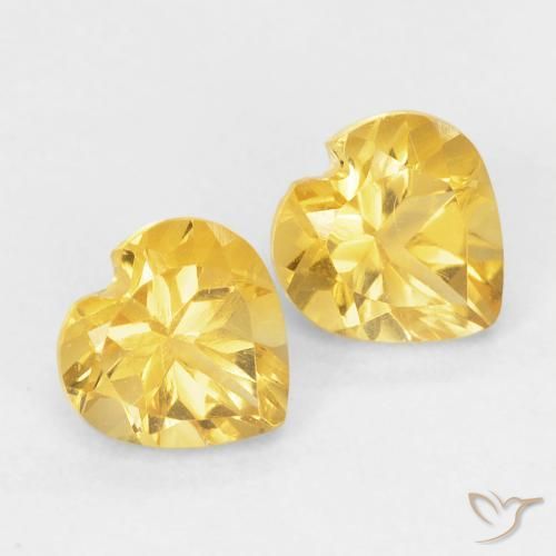 Pedras preciosas de Citrino Top Ouro natural de 0.90 ct, Coração, VVS