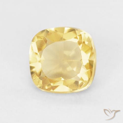 0.58ct Natural Luz amarela Citrino, Almofada, VVS-VS