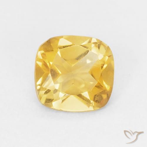0.41ct Natural ouro médio Citrino, Almofada, VVS-VS