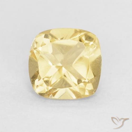 0.52ct Natural Luz amarela Citrino, Almofada, VVS-VS