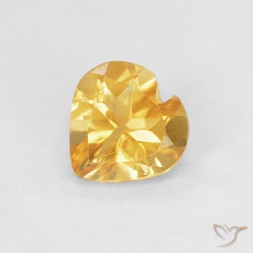 0.38ct Natural Laranja claro-dourado Citrino, Coração, VVS