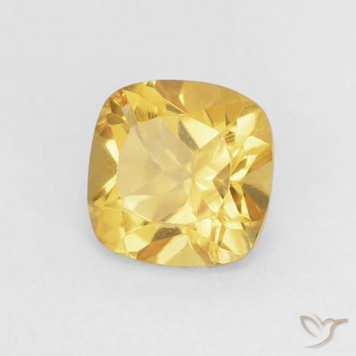 Citrino Dourado médio Natural 0.54ct, Almofada, VS