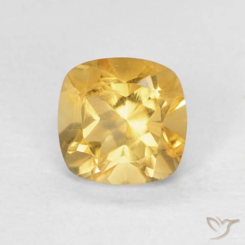0.55ct Natural ouro médio Citrino, Almofada, VVS-VS