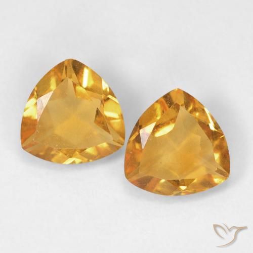 1.27ctw Natural Medium Light-Golden Citrino, Trilhão, VVS-VS