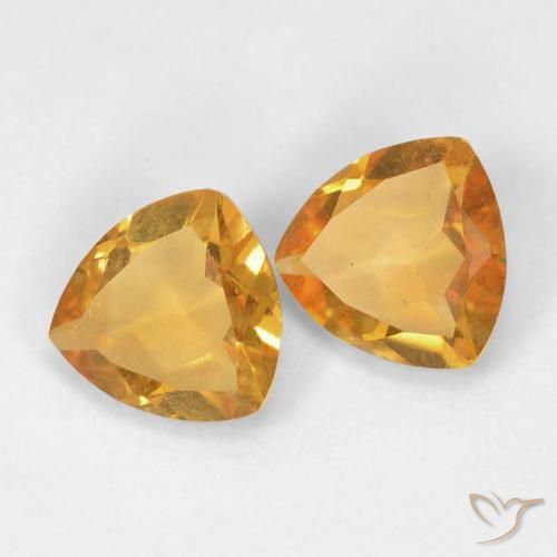 Pedras preciosas de Citrino Medium Light-Golden natural de 1.27 ct, Trilhão, VVS-VS