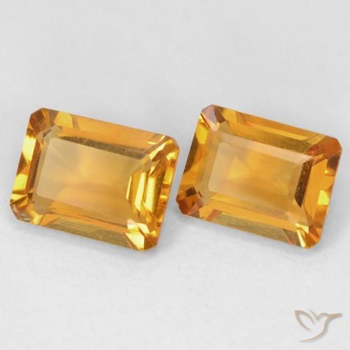 Pedras preciosas de Citrino Laranja Profundo-Ouro natural de 2.91 ct, Corte Octógono / Esmeralda, VVS-VS