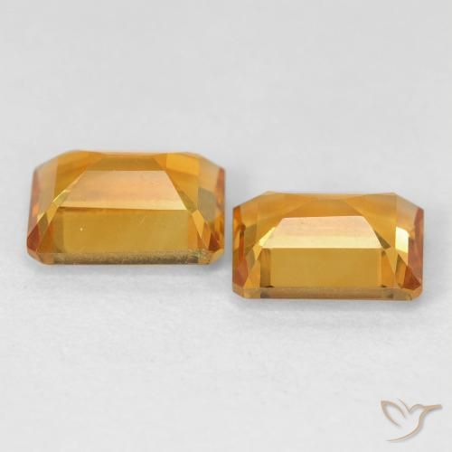 Pedras preciosas de Citrino Laranja Profundo-Ouro natural de 2.91 ct, Corte Octógono / Esmeralda, VVS-VS