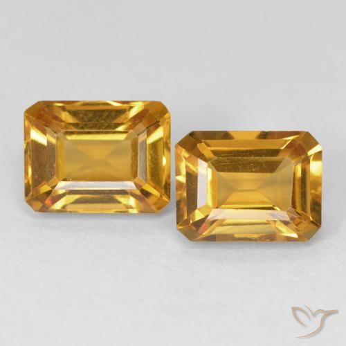 3.19ctw Natural Medium Light-Golden Citrino, Corte Esmeralda, VVS-VS
