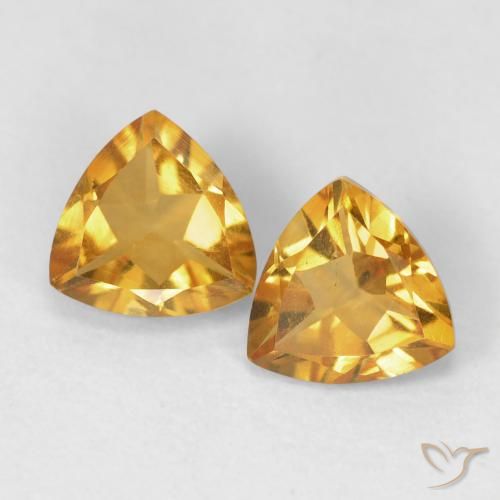 1.33ctw Natural Dourado Escuro Citrino, Trilhão, VS