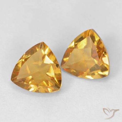 Pedras preciosas de Citrino Dourado Escuro natural de 1.33 ct, Trilhão, VS