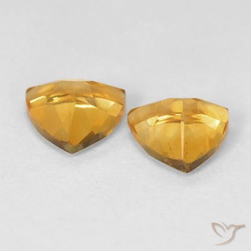 Pedras preciosas de Citrino Dourado Escuro natural de 1.33 ct, Trilhão, VS