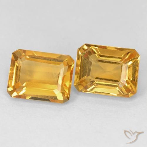 Pedras preciosas de Citrino Dourado natural de 3.22 ct, Corte Octógono / Esmeralda, VS