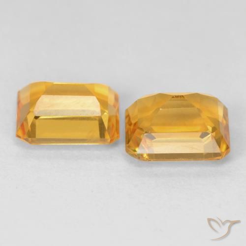 Pedras preciosas de Citrino Dourado natural de 3.22 ct, Corte Octógono / Esmeralda, VS