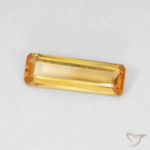 Citrino Laranja Dourada Natural 1.02ct, Corte Octógono / Esmeralda, VVS-VS