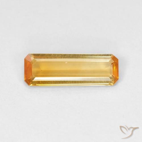 0.97ct Natural Laranja Profundo-Ouro Citrino, Corte Esmeralda, VVS-VS