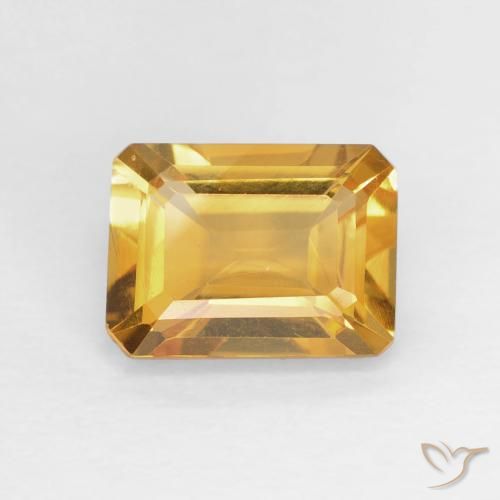 1.49ct Natural Medium Light Orange-Gold Citrino, Corte Esmeralda, VVS
