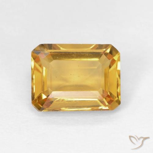 1.53ct Natural Laranja Dourada Citrino, Corte Esmeralda, VS