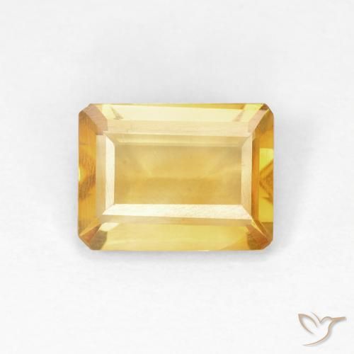 0.90ct Natural ouro médio Citrino, Corte Esmeralda, VS
