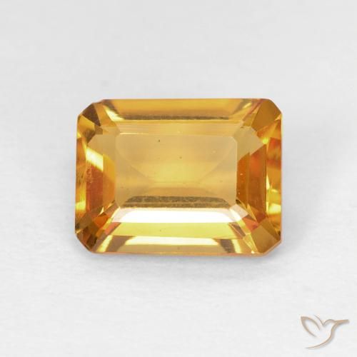 1.40ct Natural Laranja Profundo-Ouro Citrino, Corte Esmeralda, VS