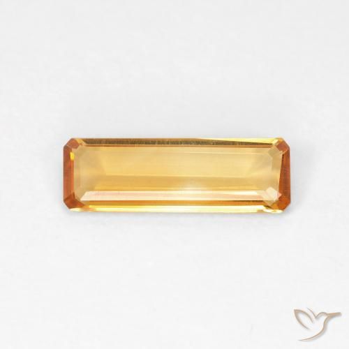 0.87ct Natural Laranja-Ouro Citrino, Corte Esmeralda, VVS-VS