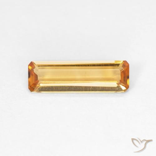 0.86ct Natural Laranja-dourado médio Citrino, Corte Esmeralda, VVS-VS