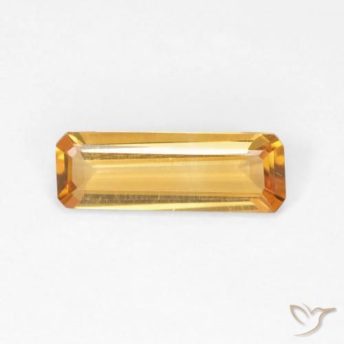 1.04ct Natural Laranja escuro-dourado Citrino, Corte Esmeralda, VVS-VS