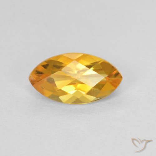 0.98ct Natural Laranja escuro-dourado Citrino, Marquesa, VS