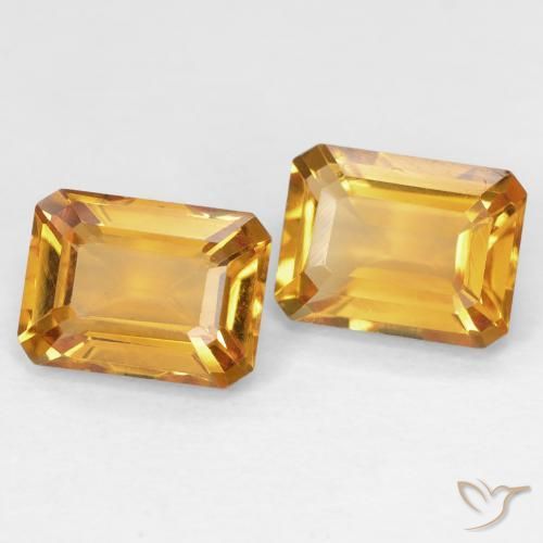 Pedras preciosas de Citrino Laranja-Ouro natural de 3.03 ct, Corte Octógono / Esmeralda, VVS