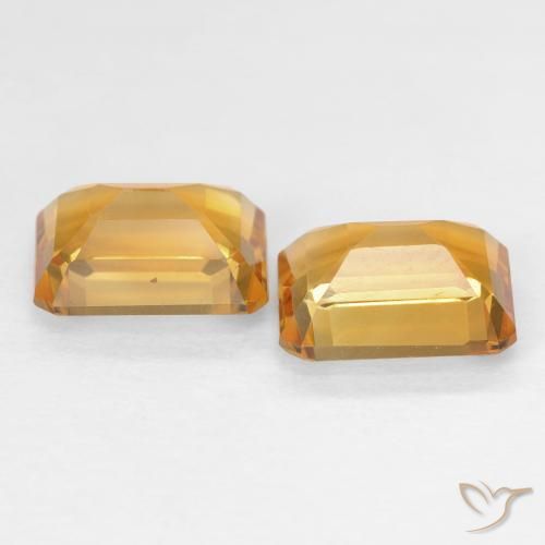 Pedras preciosas de Citrino Laranja-Ouro natural de 3.03 ct, Corte Octógono / Esmeralda, VVS