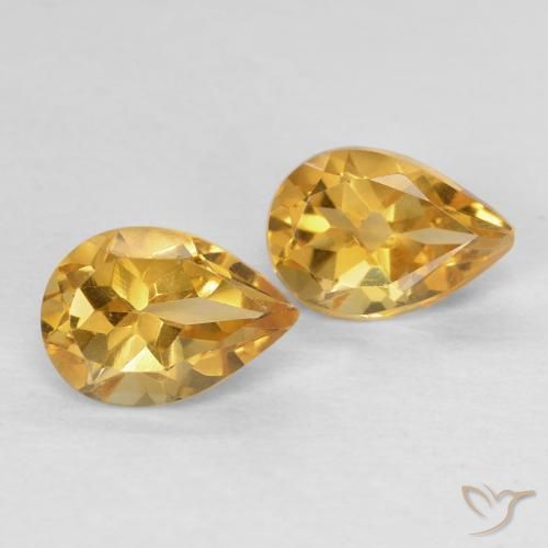 Pedras preciosas de Citrino Dourado natural de 1.30 ct, Formato de pêra, VVS