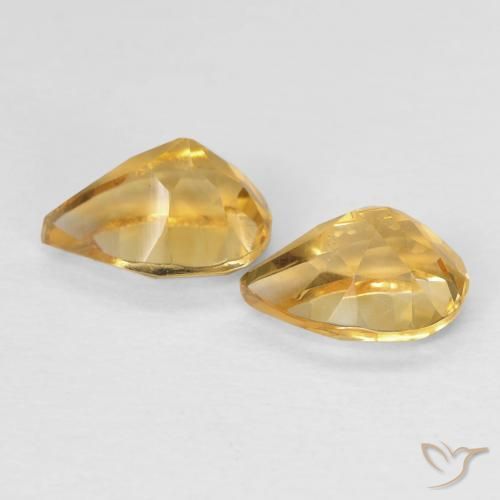 Pedras preciosas de Citrino Dourado natural de 1.30 ct, Formato de pêra, VVS